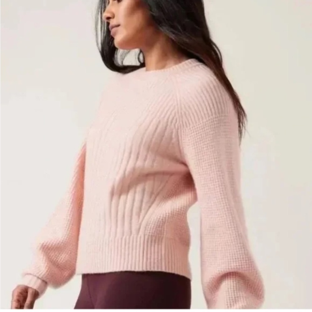 Athleta Layover Crew Sweater | Orchid Pink Size Small